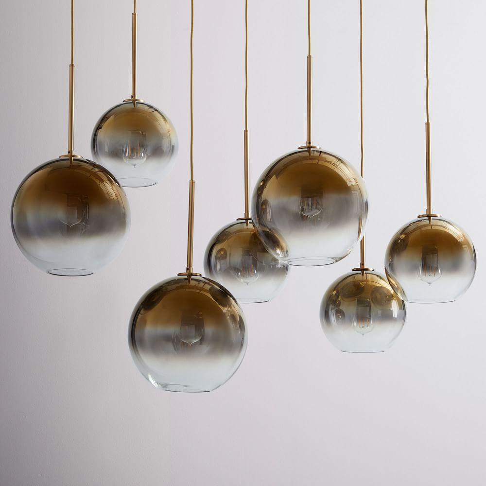 Sculptural Glass 7 Light Globe Chandelier Clear Sculptural Glass 7 Light Globe Chandelier Clear